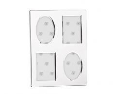 Bilderrahmen 4 Fotos Fotorahmen Metall Galerierahmen Multirahmen Collage Bilder Fotocollage Multi Familienrahmen Family Silber Für Mehrere Galerie Bildergalerie + Brillibrum Flyer (Rahmen - Ohne Gravur)