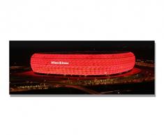 TOP Bilder! Wandbild xxl günstig & modern (Bayern_Arena-40x120cm) FCB Arena Deko Bilder fertig gerahmt mit Keilrahmen groß im Bilder Shop. Ausführung schöner Kunstdruck auf echter Leinwand als Wandbild mit Rahmen. Preiswerter