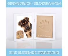 Gipsabdruck Ton gießen Hund, Katze, Maus, Fotorahmen, Pfotenabdruck, Tier Pfote,Abdruck