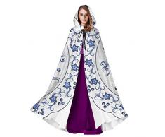 QuqUshop Chinesische Porzellanmalerei Stil Porzellanteller Umhang Mantel Männer Frauen Mit Kapuze Mantel 59 Zoll Für Weihnachten Halloween Cosplay Kostüme