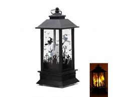 Retero Halloween Dekorative LED-Lampe, hängende Laterne, Flamme, Licht für Halloween, Tischdekoration (Schloss)