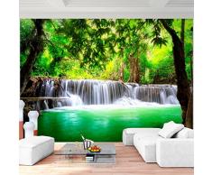 Fototapete Wasserfall 3D 396 x 280 cm Vlies Wand Tapete Wohnzimmer Schlafzimmer Büro Flur Dekoration Wandbilder XXL Moderne Wanddeko - 100% MADE IN GERMANY - Blau Türkis Runa Tapeten 9006012a