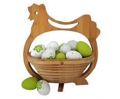 3 Stück im Set: Eichhörnchen, Igel, Schweinchen, wunderschöne Körbe zum zusammenfalten, ca. 30 x 30 cm aus Bambusholz, auch bekannt als Faltkorb und Klappkorb, Holzkorb, Korb, Schale aus Bambus, Obstkorb, Osterkorb, Deko Ostern,