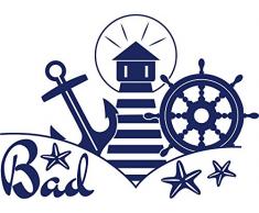 GRAZDesign Wasserfeste Aufkleber Leuchtturm Steuerrad Anker - Wandsticker Badezimmer Child - Wandtattoo Tür Aufkleber Bad / 70x50cm / 650243_50_049