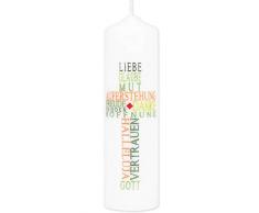 Christliche Geschenkideen Osterkerze in frischen Farben mit lieben Worten