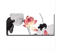 nobranded Lotus Leinwandbilder Drucken China Traditionelle Wandkunst Bilder Poster Kein Rahmen 40X80Cm Ungerahmt
