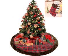 Milopon Christbaumständer Weihnachtsbaum Decke Weihnachtsbaumdecke Baumdecke Weihnachts Plüsch Dekorationen Weihnachtsbaum Abdeckung Runde Christbaumdecke für Weihnachtenbaum Size 100cm