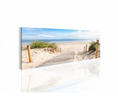 Bilder Strand Meer Wandbild Vlies - Leinwand Bild XXL Format Wandbilder Wohnzimmer Wohnung Deko Kunstdrucke Blau 1 Teilig - MADE IN GERMANY - Fertig zum Aufhängen 607312c