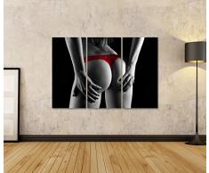 Bild Bilder auf Leinwand Schwarz-Weiß-Foto von sexy Frau s Hüften auf schwarzem Hintergrund XXL 3-teilig ! Direkt vom Hersteller ! Bilder Wandbilder Poster ! DLA