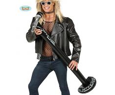 aufblasbares schwarzes Mikrofon mit Ständer Karneval Motto Party Zubehör Scherzartikel