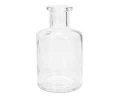 INNA-Glas Set 72 x Glasflasche Larry, Zylinder - Rund, klar, 12cm, Ø 6,7cm - 72 Stück Stielblumenvase - Flaschenvase