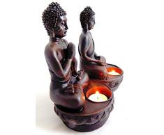 Buddha Teelichthalter im 2er Set je 19 cm