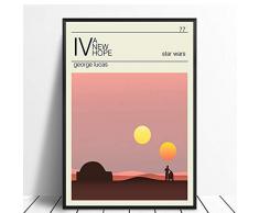 Terilizi Ein Neues Hoffnungsplakat Star Wars Trilogie Minimalistischer Vintage Filmplakat Wohnkultur Wanddekoration Wandkunst Leinwandmalerei Leinwanddruck-50X75Cm Kein Rahmen