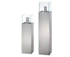 Pureday Bodenwindlicht Metallic - Windlichtsäule - Gartendeko - Anthrazit Metallic - groß