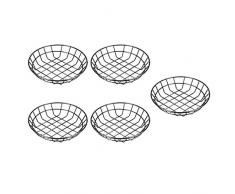 LOVIVER 5 Pcs Edelstahl Obstschale Obstständer Gemüsekorb Dekoschale