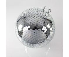 showking Große Discokugel GLIX mit Echtglasfacetten, Ø 40cm, Silber - Discoball 80er Jahre/Spiegel Kugel