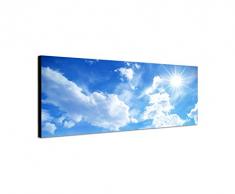 Panoramabild auf Leinwand und Keilrahmen 150x50cm Himmel Wolken Sonne Hintergrund