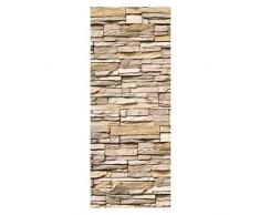 wandmotiv24 Türtapete Asia Stone Natur 80 x 200cm (B x H) - Papier Tapete, Tür-Aufkleber, Türbild, Wandbild Naturstein Asien Steinmauer M0239