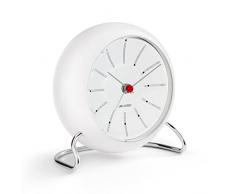 Arne Jacobsen Bankers Tischuhr, Glas, weiß, 11cm