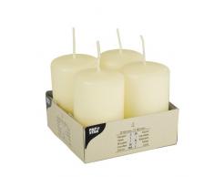 PAPSTAR 15361 4 Stumpenkerzen Ø 50 x 80 mm, Elfenbein Ivory