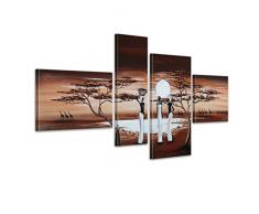 Bilderdepot24 Afrika M13 handgemaltes Leinwandbild 120x70cm 4 teilig 301