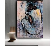 Danjiao Blauer Akt Von Ölgemälde Auf Leinwand Cuadros Plakate Und Drucke Wandbild Für Wohnzimmer Dekor Wohnzimmer 40x60cm