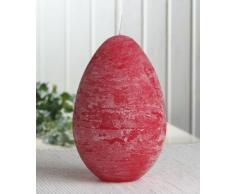 Rustik-Eikerze, durchgefärbt, groß, ca. 13 x 8,5 cm, rot
