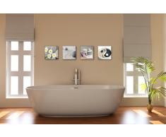 Visario Leinwandbilder 6607 Bild auf Leinwand Spa Steine, 4 x 30 x 30 cm, 4 Teile