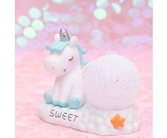 reamd Blaues Rattanball-Einhorn der Sitzposition verziert das Geschenk der kleine Mädchenherzschlafzimmertischplattendekorations-Kinder des Nachtlichtes nettes