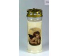 Grablicht-Kerze 20 x 7 cm - Engel R- 3712 - 7 Tage Brenndauer – (Ewiglicht-Ölkerze) - Grabkerze mit Motiv 20x7Engel - Trauerkerze mit Foto