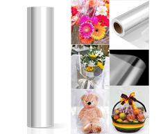 STOBOK Klares Cellophan Rolle Entfaltete Breite 54CM x 30M Transparente Geschenkpapier 2.5 Mil Dicke Folienrolle zum Einwickeln von Geschenk krben, Transparentpapier Blumenfolie Geschenkfolie