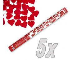 Herz Konfetti Shooter 60 cm XXL ! Popper Kanone Konfettikanone rote Herzen - 5 Stück