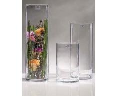 Glasvase CYLI Glas Vase Tischvase Blumenvase Zylinder 20 cm