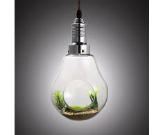 Beakjiful Industrielle Vintage Modern Pendelleuchte für Esszimmer/Wohnzimmer/Schlafzimmer/Küche/Café Pendellampe Glas Pflanzenvase, Big Bulb, grüne Pendelleuchte, Spotlight, dekorative Beleuchtung