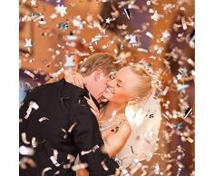 Relaxdays 10er Set Party Popper Silber 40 cm, Sternenregen bis 8m Effekthöhe, Konfetti Kanone für Silvester, Geburtstag, Karneval