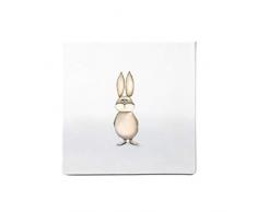 Dori´s Prints Osterhase Wanddeko I Leinwandbild für Babyzimmer gedruckt auf 100% Bio Baumwolle I Ideal als Baby Shower Geschenk oder Taufgeschenke für Mädchen