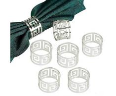 Yalulu 12 Stück Serviettenringe Servietten Halter Banquet Serviette Ring Dinner Hochzeits Weihnachten Dekoration Tischdeko (Silber)