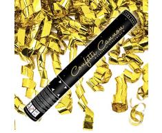 10x XXL Konfetti-Shooter Luftschlangen Shooter Party Popper Goldfarbene Folienstreifen Konfetti Kanone Länge XXL 60 cm ! Hochzeit. Von Haus der Herzen.