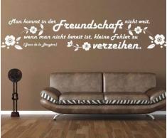 Wandtattoo Spruch Freundschaft Wandsticker Zitate Zitat Weisheit Bruyere 5D445, Farbe:Gelbgrün glanz;Breite vom Motiv:160cm