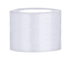 PartyDeco Satinband weiß, 50 mm, 25 m