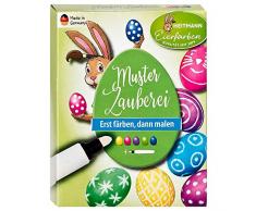 Heitmann Eierfarben Musterzauberei - 5 flüssige Kaltfarben + Zaubertinte - für Kinder - azofrei - Ostern - Ostereier bemalen, Ostereierfarbe