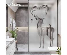 LJIEI Fensterfolie Fenster Dekoration Film Wald Elch Mode Kunst Glas Aufkleber Tier Färben Dekoration