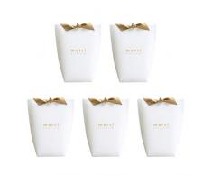 5pcs Geschenktüten Candy Papiertüten Vergoldung Brief Geschenkbeutel Geschenkbeutel mit Band für Thansgiving Day Party Geburtstag Hochzeitsgeschenk