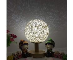 Nachtlicht-Geburtstagsgeschenk INS des romantischen Sternprojektors des Bettes kreatives, das Schnurball-Rattanball-Tischlampe 15CM verdunkelt