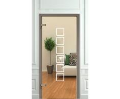 rs-interhandel® Glastür Aufkleber Tattoo Folie Glasdekor Fensterfolie Sichtschutz Wohnzimmer, Bad, Küche, Diele, Büro oder für alle Glasflächen Sichtschutzfolie für Türen GDT001 ca. 118 cm x 17,5 cm