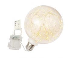 80 LED warm wei/ß /Ø 20 cm Lichterkugel Leuchtball Batterie Timer Weihnachtsdeko Deckenleuchte Vintage Deko-Birne 2er Set Dekokugel /„Gl/ühbirne/“