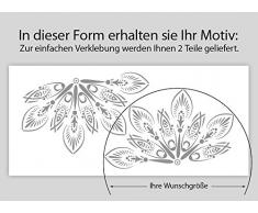 Grandora Wandtattoo Ornament für Deckenlampe I schwarz (BxH) 58 x 58 cm I Schlafzimmer Wohnzimmer Flur Sticker Aufkleber Wandsticker Wandaufkleber W125