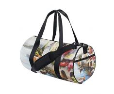 DEZIRO Sporttasche für Ölgemälde Maritim City Sport Duffle Bag Drum Sporttasche