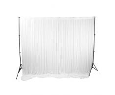 Trimming Shop Weiß Seide Hintergrund Nylon Verschluss Vorhänge ohne Swag für Hochzeit,Party Event Geburtstag Weihnachten Foto Studio, Special Festival Fenster Dekoration