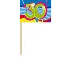 Folat Fahne Deko-Picker 30 Swirls - 50 Stück